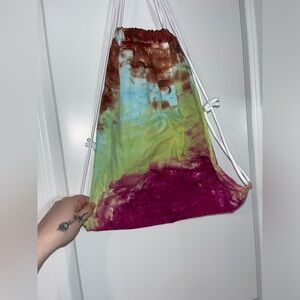 Handmade Tie Dye Drawstring Backpack By Small Business TheTalentedTexan NWOT